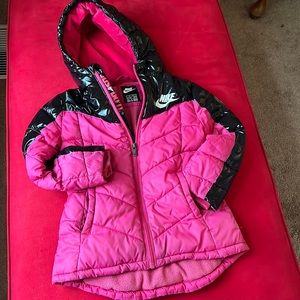 Nike, Winter jacket, fleece lined jacket, Size M or 5-6 year, hooded jacket.
